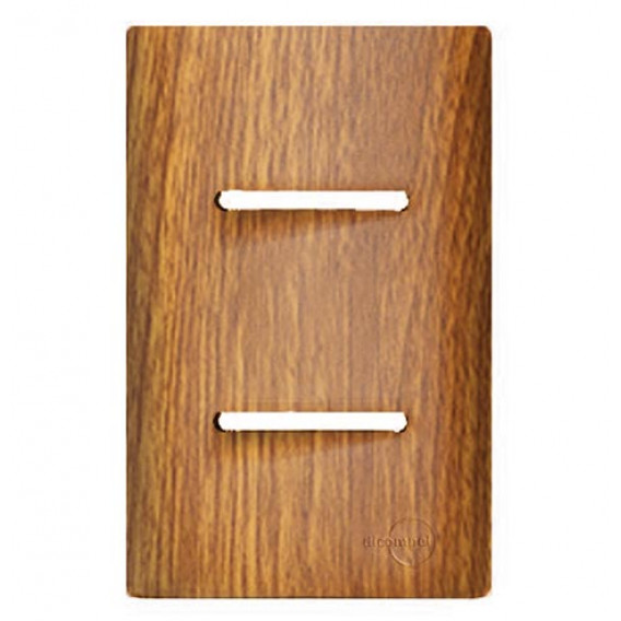 Placa p/2 Interruptores Horizontais 4x2 com Suporte - Novara Cumaru